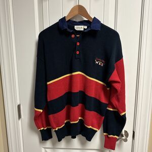 Vintage 60s Classic Line Yachting Club 100% Bomull Knit Collared Sweater Men’s S